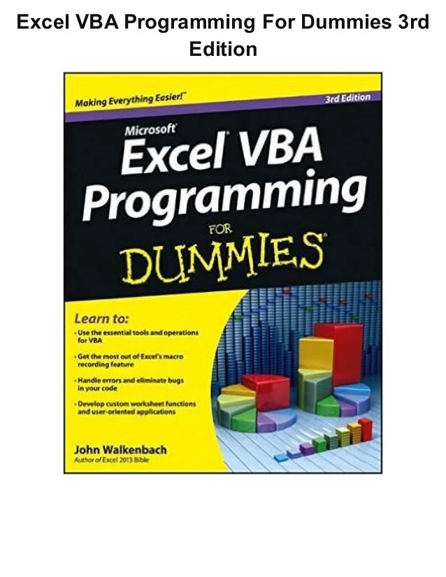 Excel vba programming for dummies 3rd edition pdf ebook full free