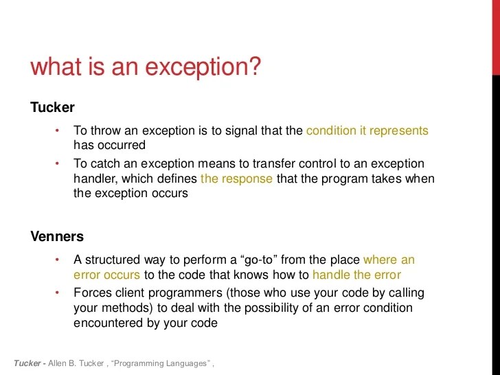 Exception handling