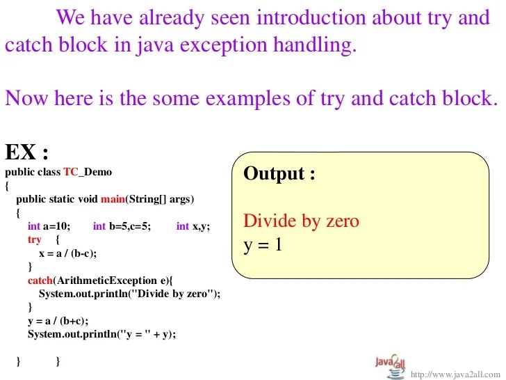 Java Exception handling
