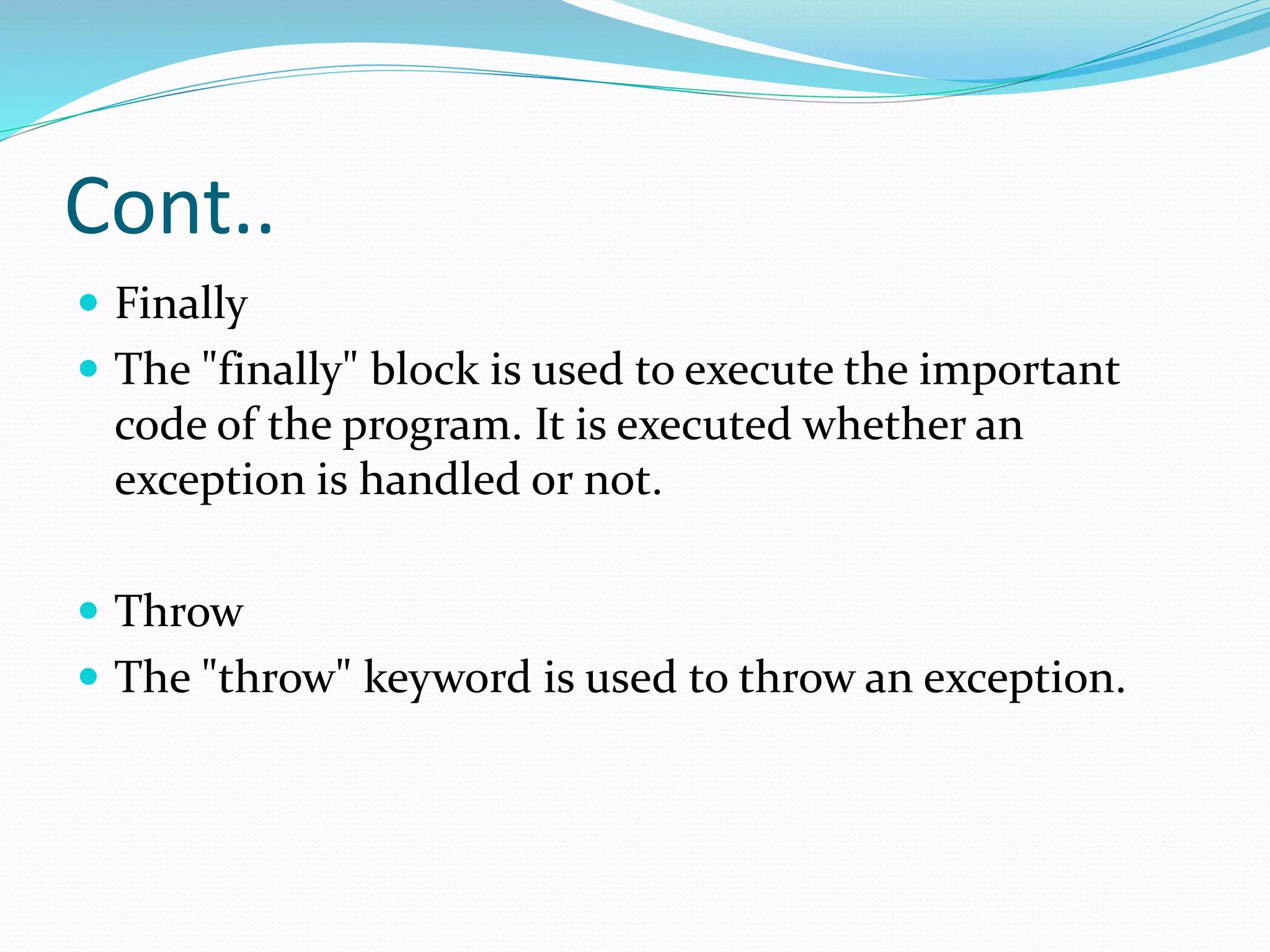 Exception handling in java PPT