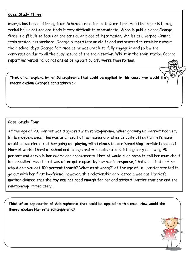 Explaining schizophrenia case studies
