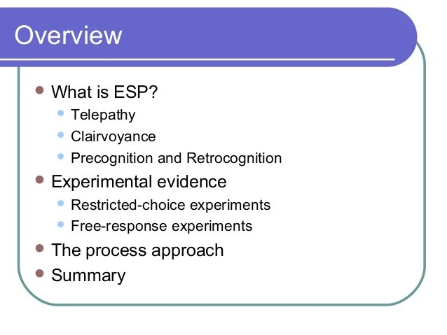 Extrasensory Perception (Esp)