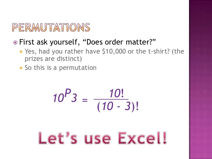 Factorials permutations