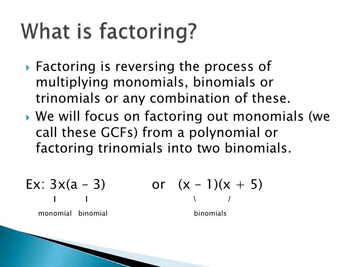 Factoring polynomials