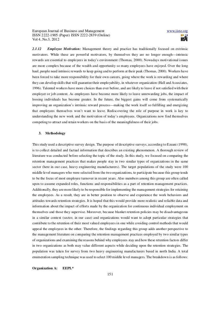 Factors affecting employee retention a comparative analysis