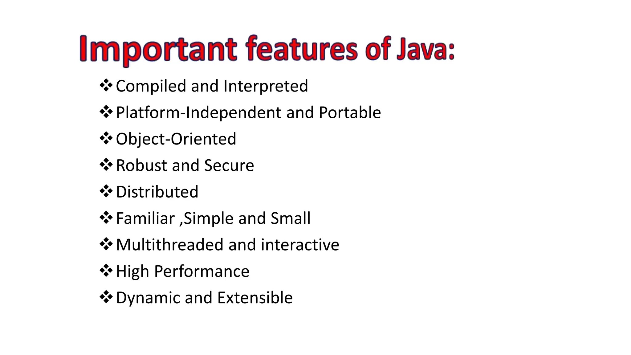 features of java.pdf about java buzzwords PPT