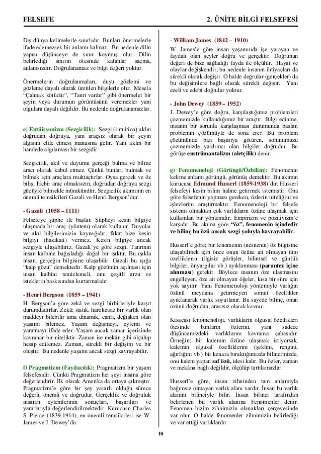 10 Sinif Felsefe Notlari Pdf