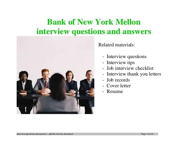 Bank of New York Mellon interview questions and answers