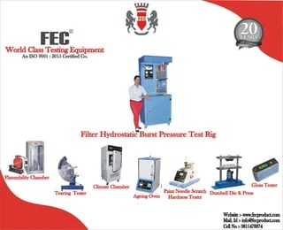 Testing/manufacture/Filter Hydrostatic Burst Pressure Test Rig | PDF