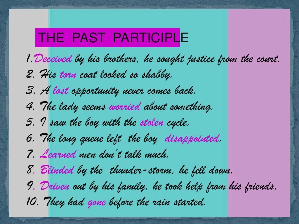 Finite and non finite verbs