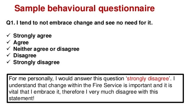 Firefighter Behavioural Questionnaire Questions and Answers