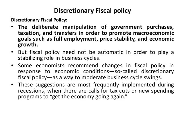 Fiscal policy updated