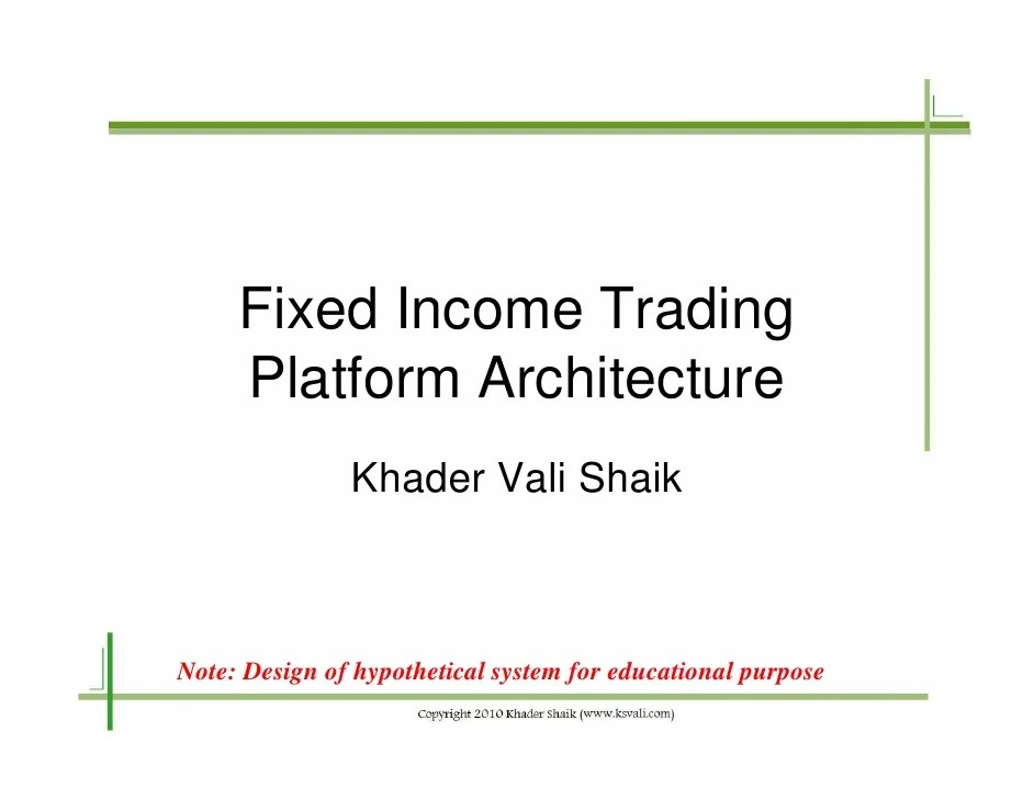 Fixed Trading System Architecture