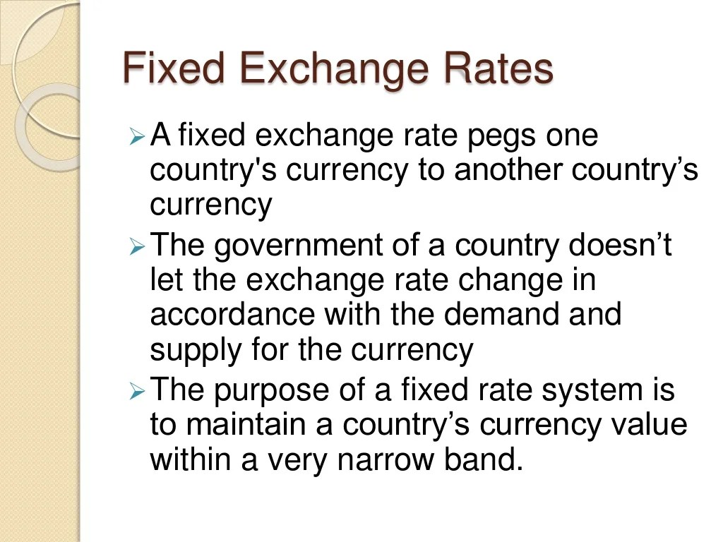 Fixed vs floating exchange rate system
