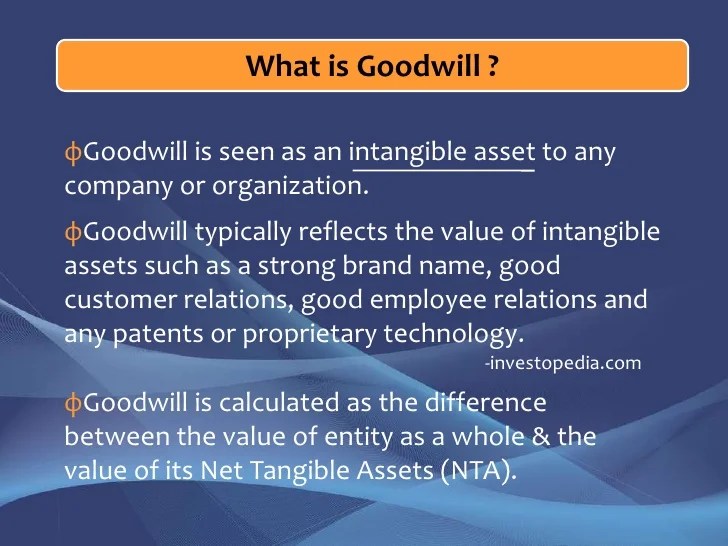 Goodwill of a companyAccounting aspect.