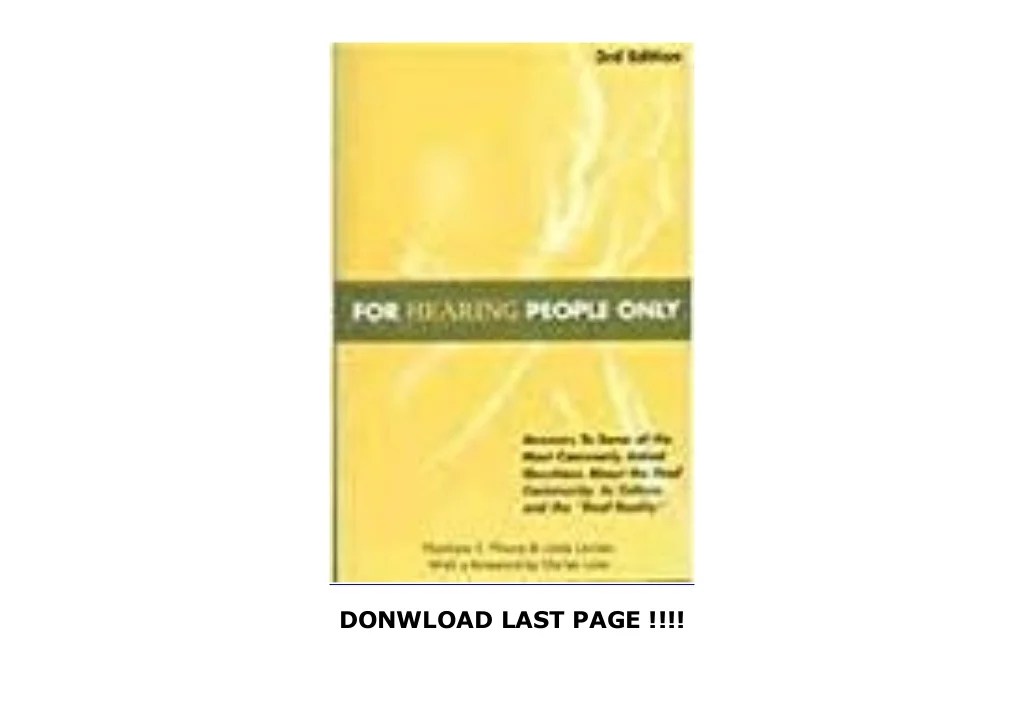 Full Ebook For Hearing People Only Answers to Some of the Most Co…