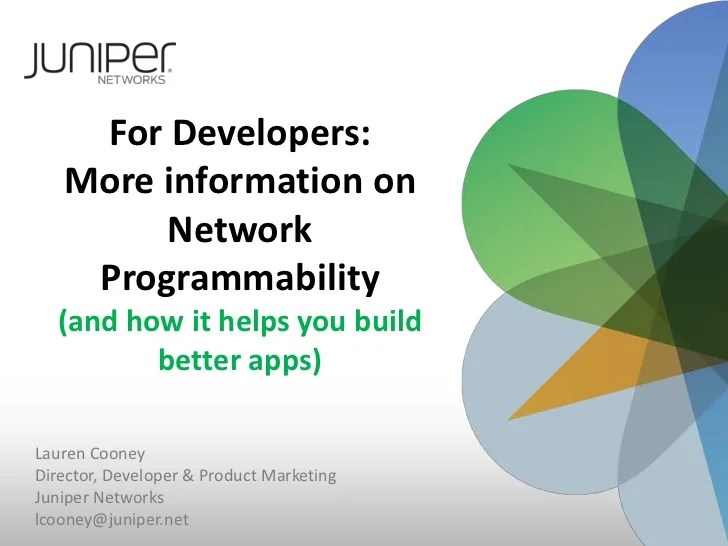 Network Programmability for Developers Why It's Time to Care
