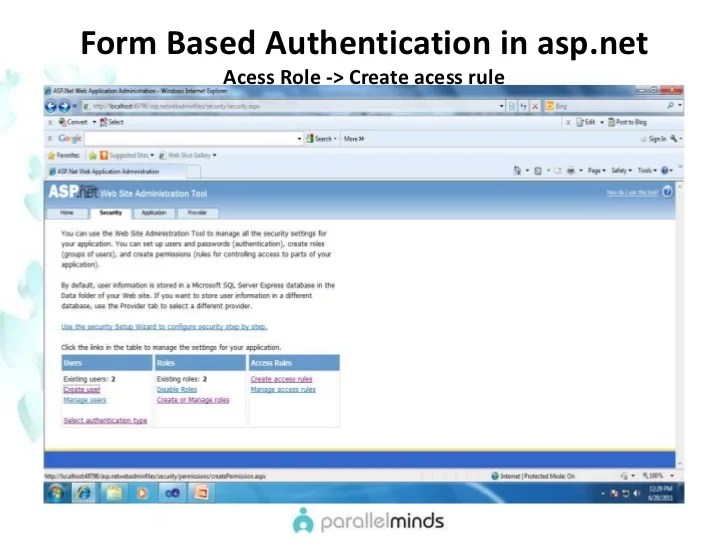 Formbased authentication in
