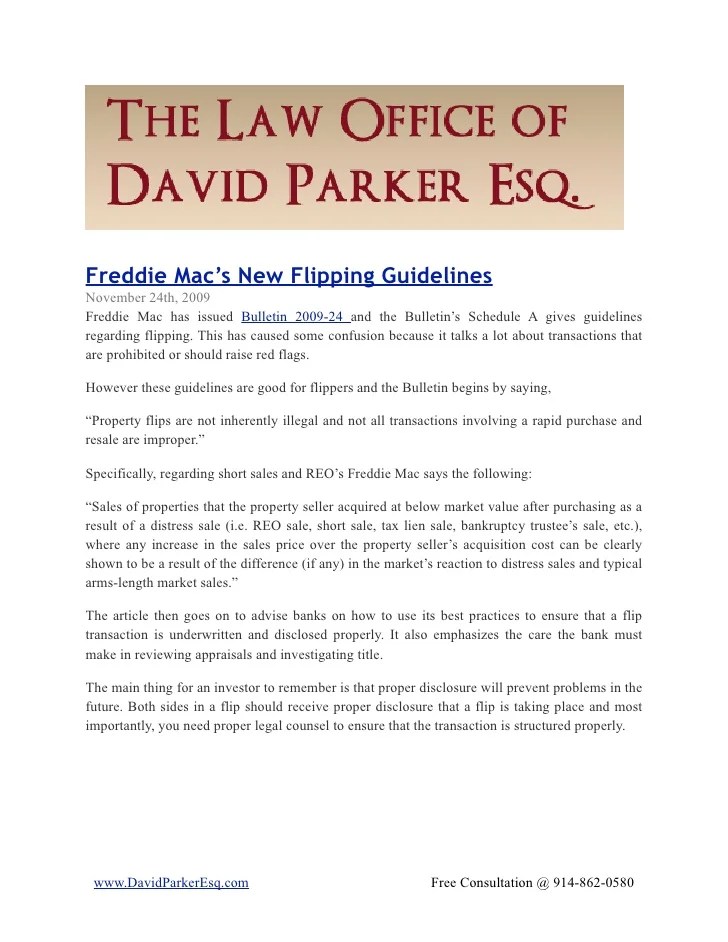 Freddie Mac’s New Flipping Guidelines