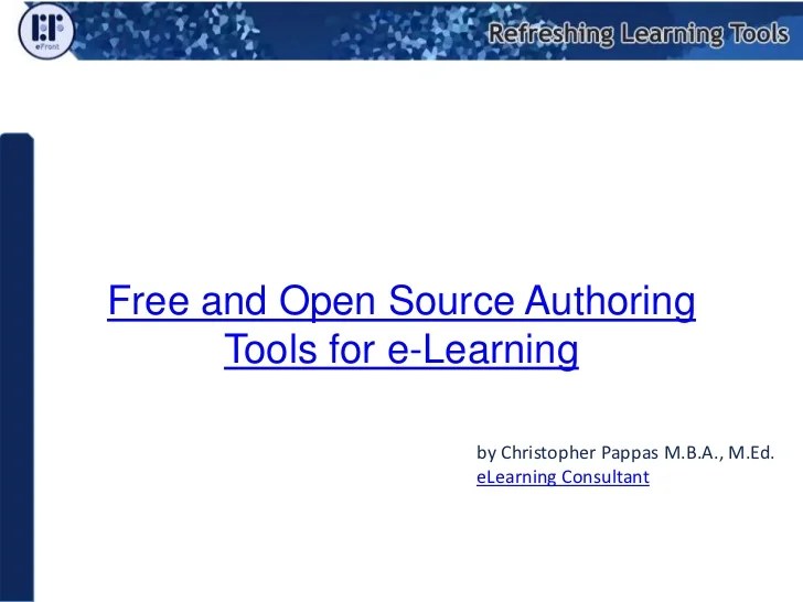 Free and Open Source Authoring Tools for eLearning