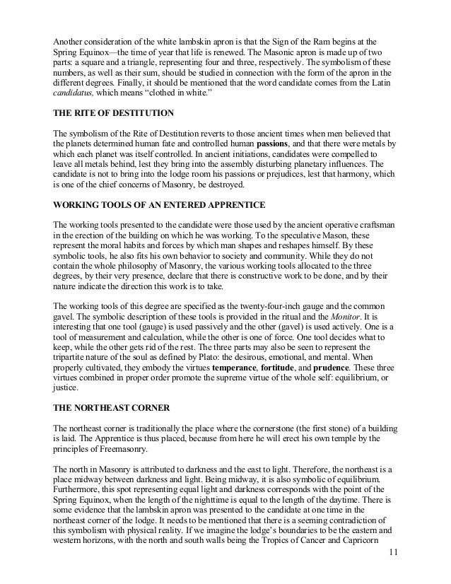 Freemasonry 134 the entered apprentice handbook