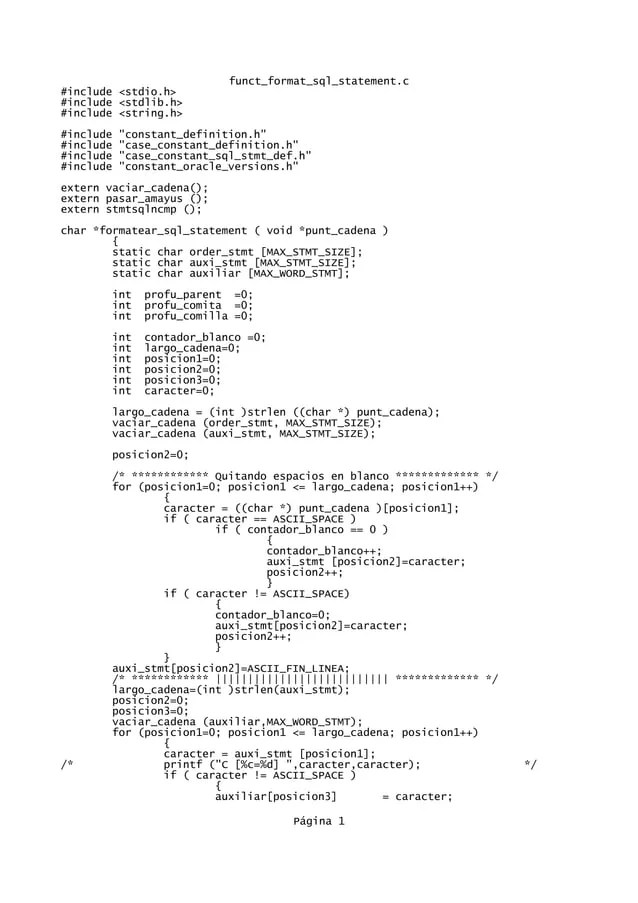 Funct format sql_statement.c
