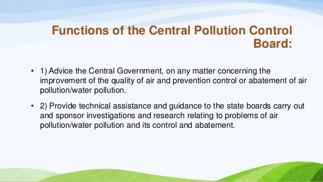 Functions Of State Pollution Control Board Under Air Act
