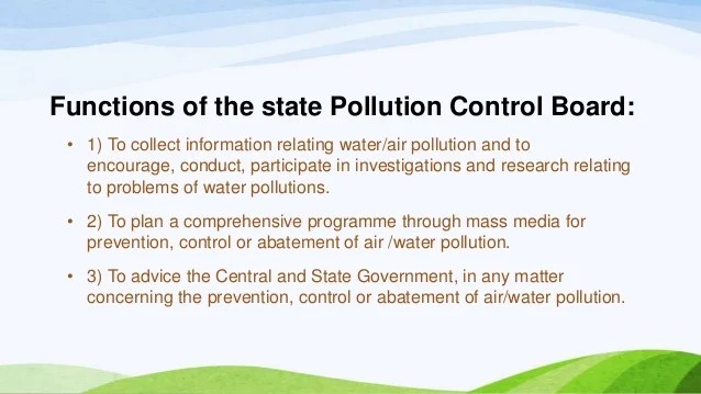 Functions Of State Pollution Control Board Under Air Act