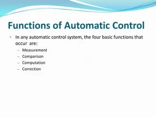 automatic control, Basic Definitions, Classification of Control systems