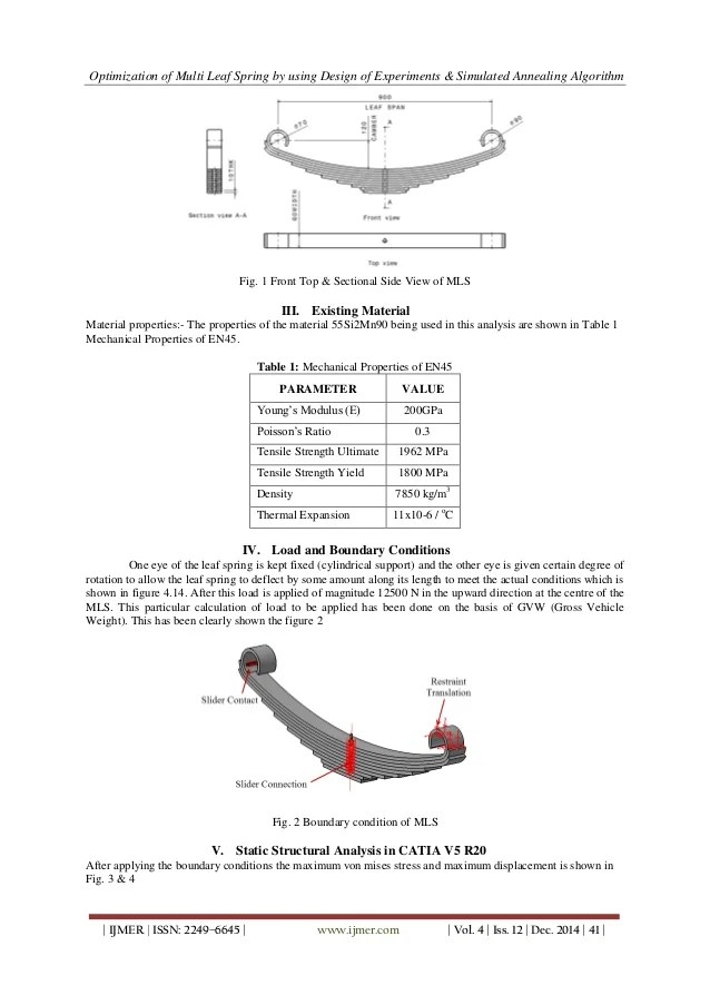 Optimization of Multi Leaf Spring by using Design of Experiments & Si…
