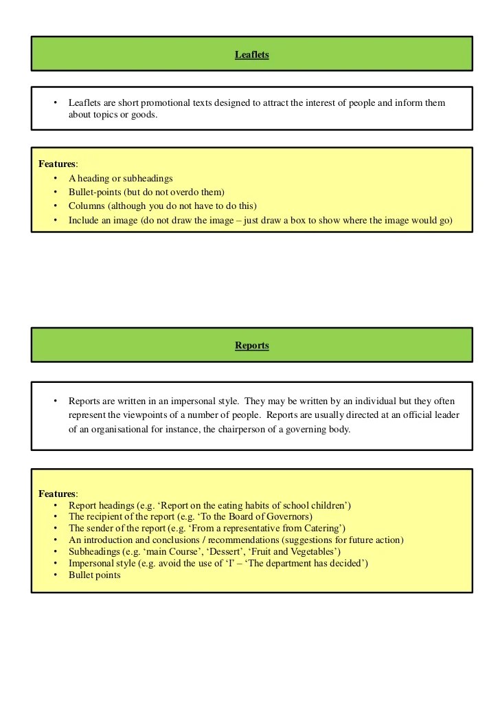 Revision Booklet for GCSE English Unit 2 Exam