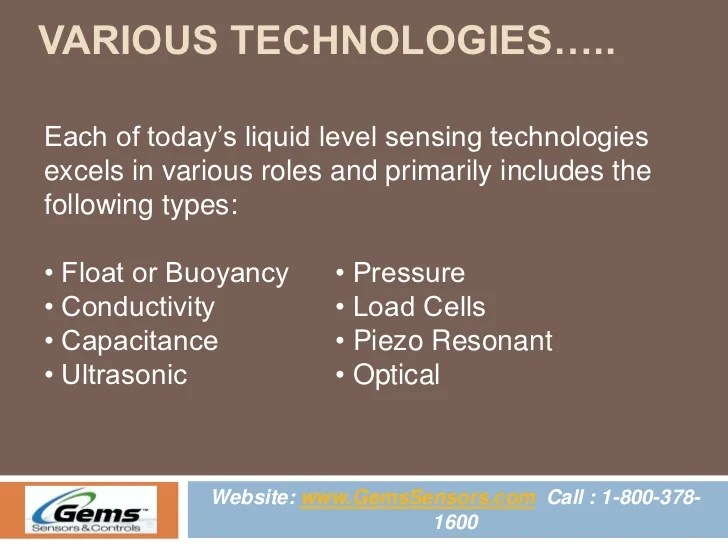 Gems Sensors & Controls Level Sensing Techniques