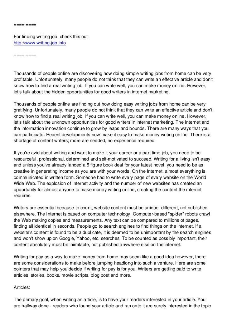 Get A Real Writing Job No Experience Needed