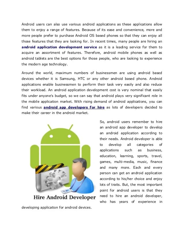Get robust android application development service from mde