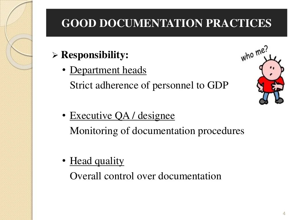 GMP GOOD DOCUMENTATION PRACTICES