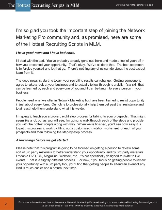 Go Pro Recruiting Scripts