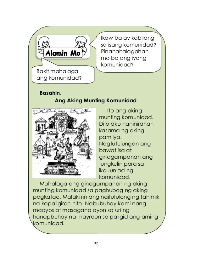 Ang Pamayanan At Ang Aking Pamilya Maikling Kwento