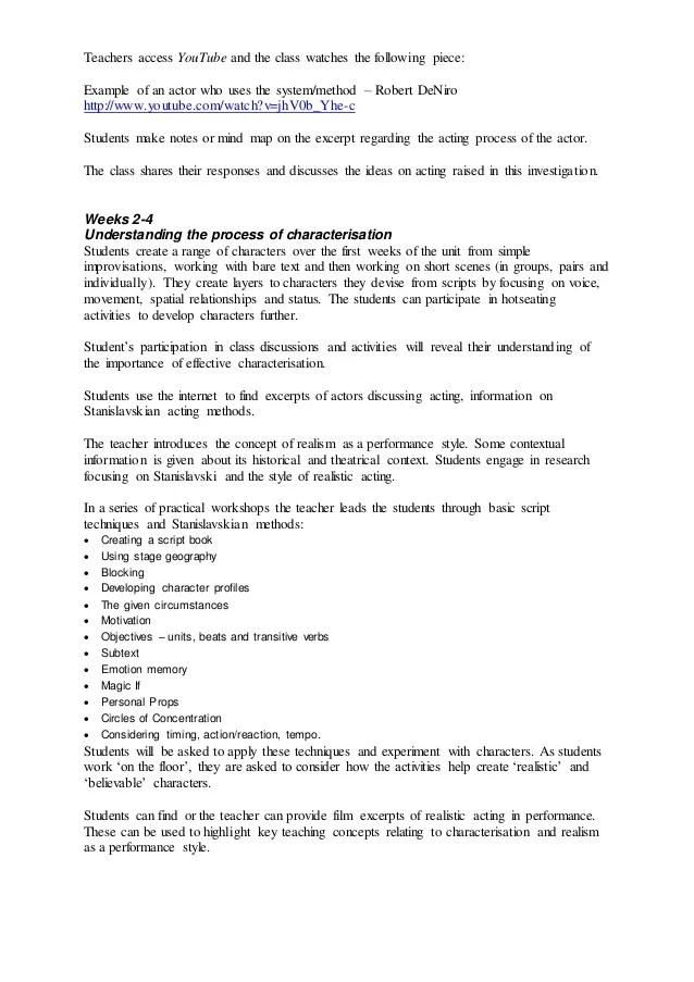 Grade 10lesson plan creating a character stanislavski