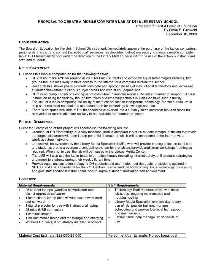 Mobile Computer Lab Board Document