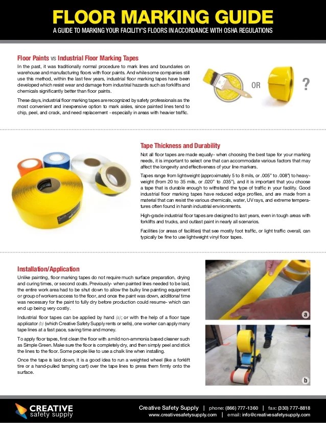 Floor Tape and Marking Guide to OSHA compliance