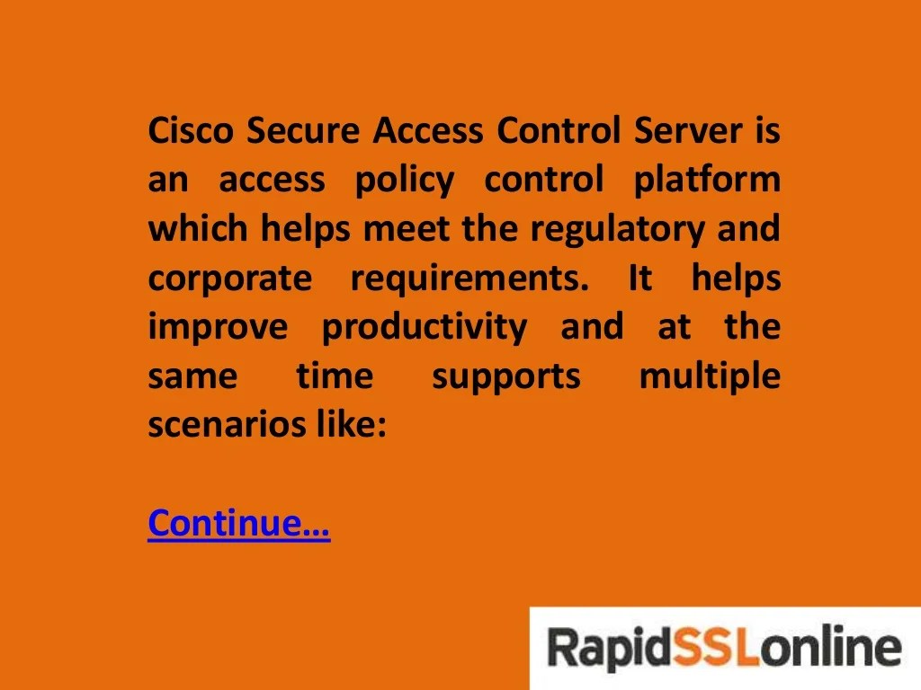 Guide on Installing SSL on Cisco Secure Access Control Server (ACS)