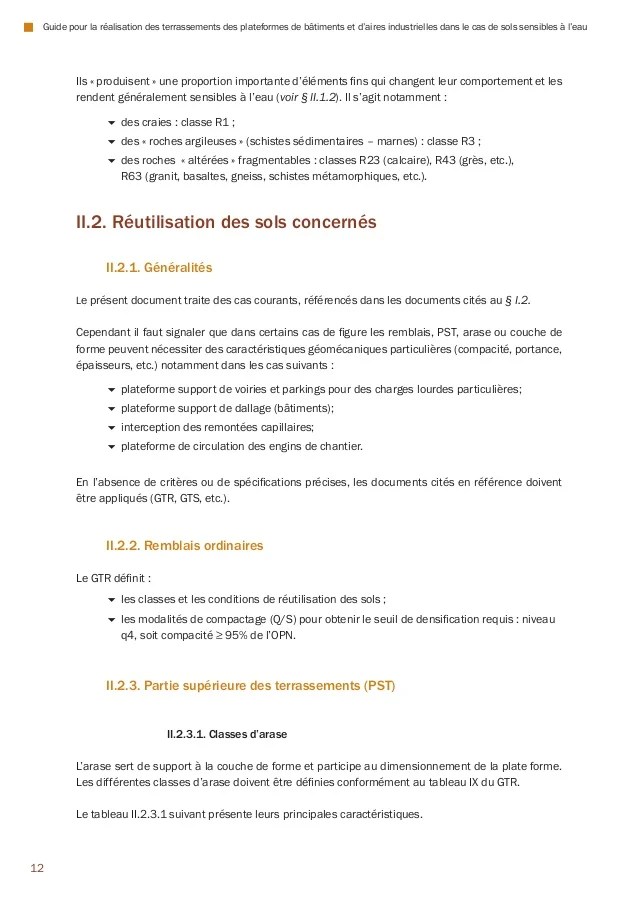 Guide Pour La Realisation Des Terrassements Des Plateformes De Batime