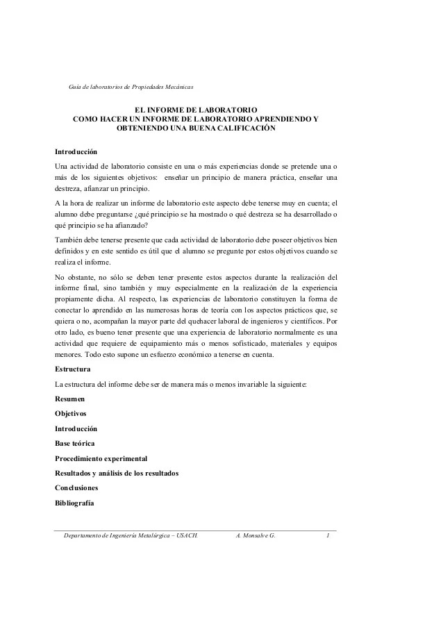 Cómo elaborar un informe de laboratorio