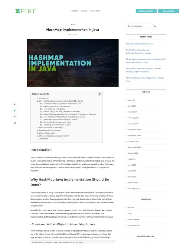 HashMap Implementation in Java PDF