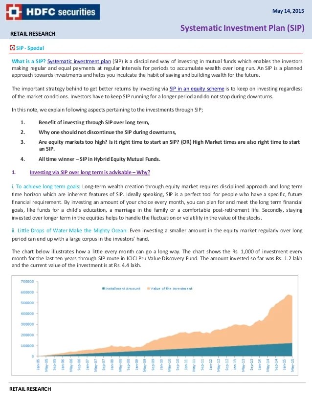 What is Systematic investment plan (SIP) HDFC Securities