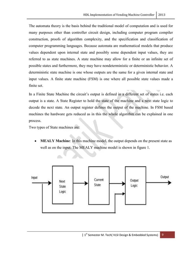HDL Implementation of Vending Machine Report with Verilog Code