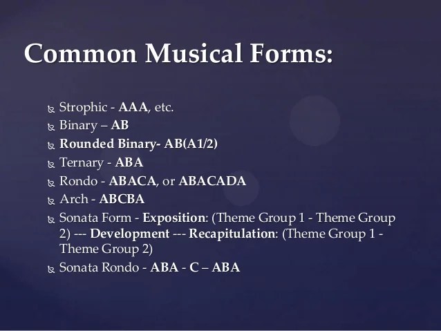 High school presentation/Forms of Music