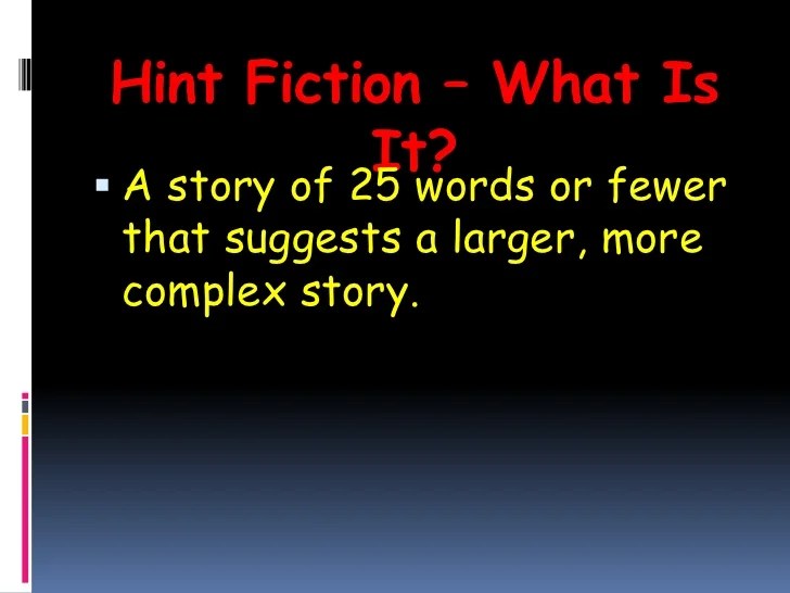 Hint fiction powerpoint keller