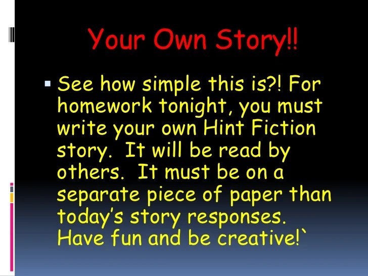 Hint fiction powerpoint keller