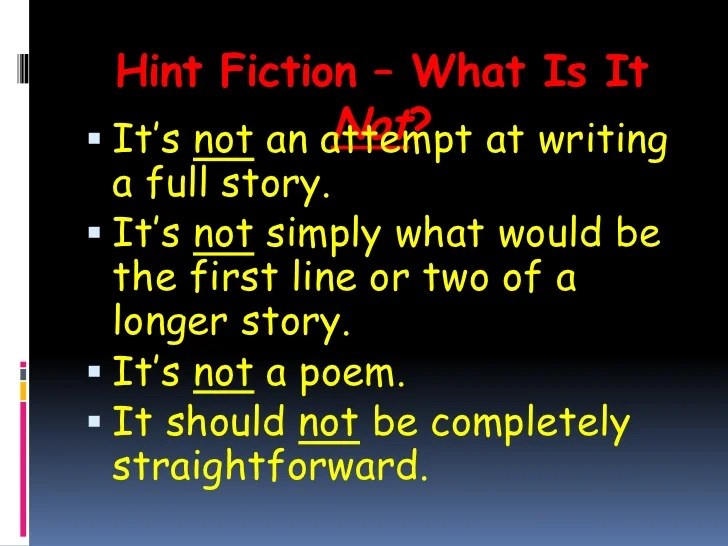 Hint fiction powerpoint keller